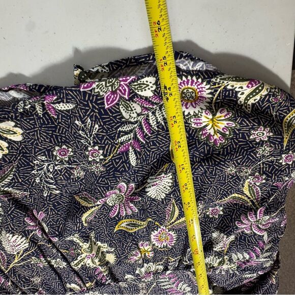 Old Navy Floral peplum blouse XXL dark floral romantic boho fairy witchy - Picture 7 of 7